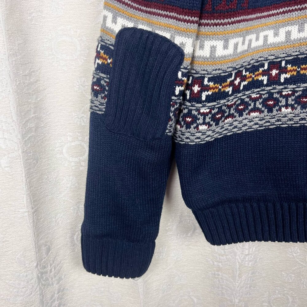 Alpine moose sweater full zip jacket sherpa lined hooded Buffalo David Bitton XL - Picture 8 of 11